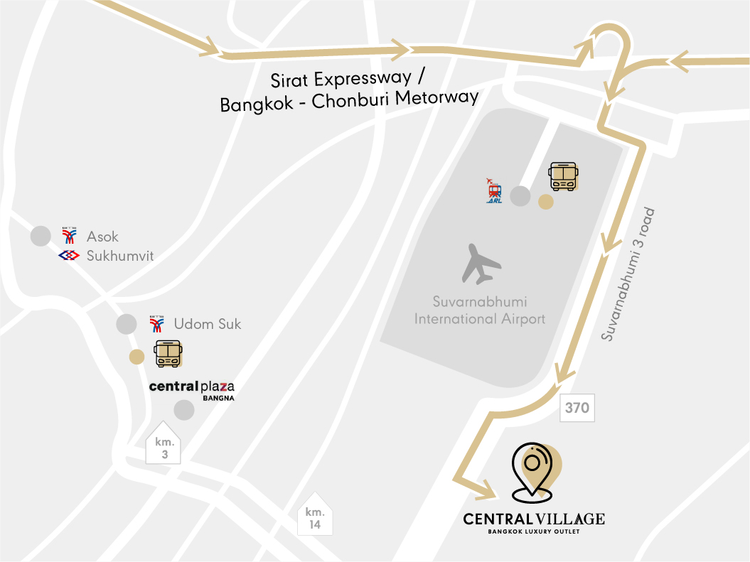 Map from Motorway (No.7) to Central Village